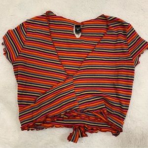 3/$15 Windsor multicolor wrap crop top